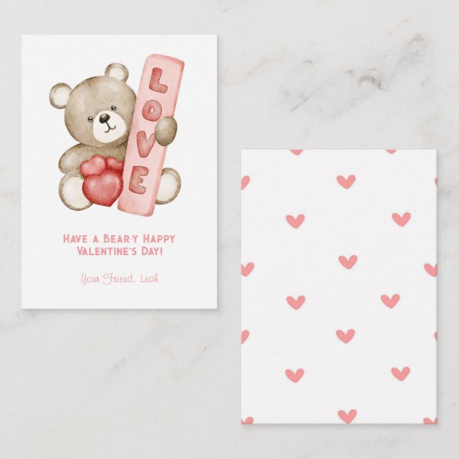 Haben Sie ein glückliches Kind in der Valentinschu Mitteilungskarte (Vorne/Hinten)