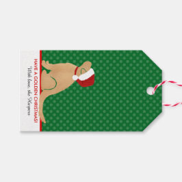 Haben Sie ein goldenes Weihnachtsgeschenk Tags Grü Geschenkanhänger