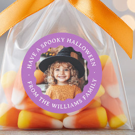 Haben Sie ein gruseliges Halloween wellenförmige U Runder Aufkleber