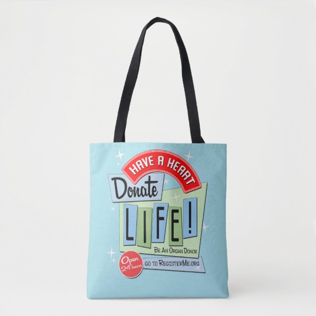 Haben Sie ein Herz spenden Leben, Polka Dot Tasche (Vorderseite)
