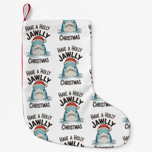 Haben Sie ein Holly Jawlly Weihnachten Shark Santa Kleiner Weihnachtsstrumpf