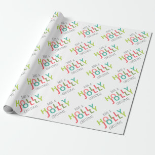 Haben Sie ein Holly Jolly Weihnachten Bunt Geschenkpapier
