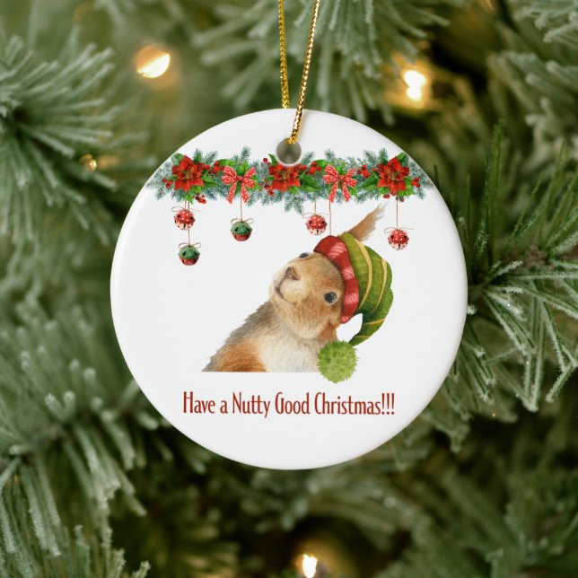 Haben Sie ein hübsches Weihnachtshörnchen nach Maß Keramik Ornament (Baum)