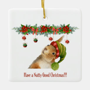 Haben Sie ein hübsches Weihnachtshörnchen nach Maß Keramikornament