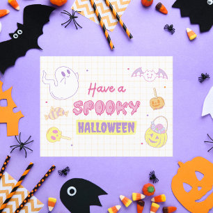 Haben Sie ein leckeres Halloween, Pastel Ghost und Postkarte