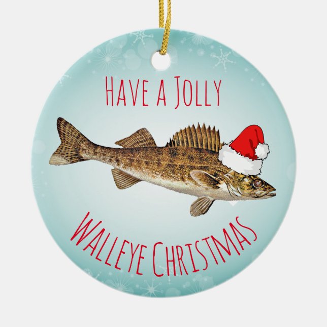 "Haben Sie ein lustiges Hornhautfleck-Weihnachten" Keramik Ornament (Vorne)