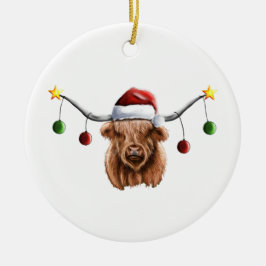 Haben Sie ein Merry Hielan Coo Weihnachten Keramik Ornament