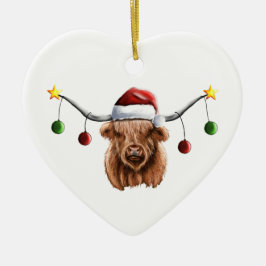 Haben Sie ein Merry Hielan Coo Weihnachten Keramik Ornament