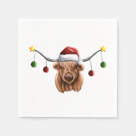 Haben Sie ein Merry Hielan Coo Weihnachten Serviette