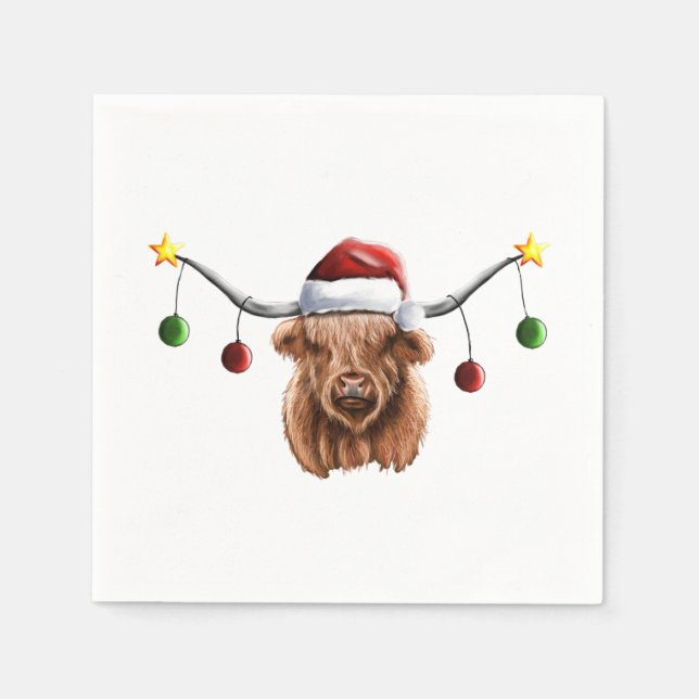 Haben Sie ein Merry Hielan Coo Weihnachten Serviette (Vorderseite)