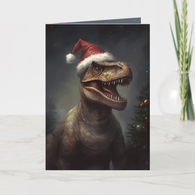 Haben Sie ein prähistorisches Weihnachtsfest! Dankeskarte (Vorderseite)