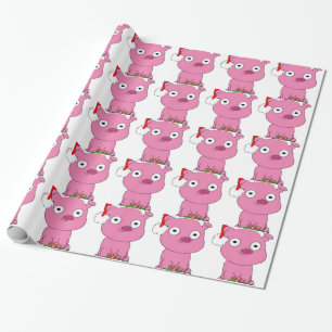 Haben Sie ein rosa Schwein veganes Weihnachten Geschenkpapier