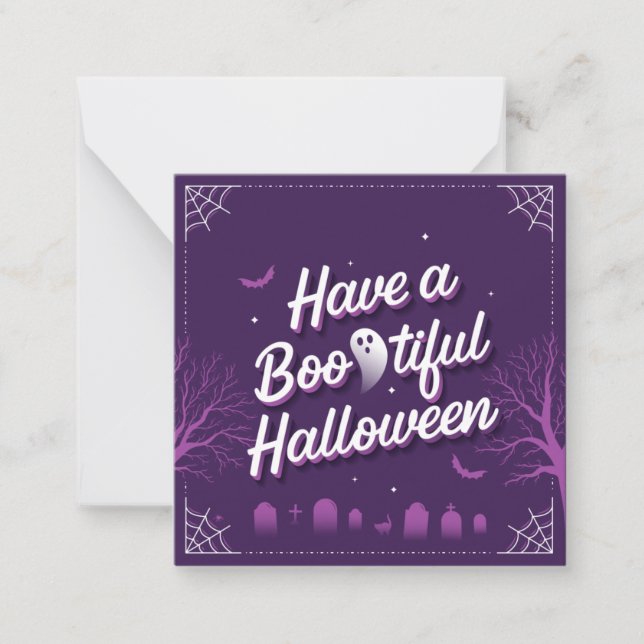 Haben Sie eine bootische Halloween-Note-Karte Mitteilungskarte (Vorderseite)