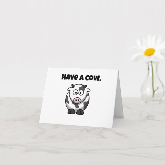 Haben Sie eine Kuh, Funny Dairy Cartoon Pun Design Karte (Kleines Gewächs)