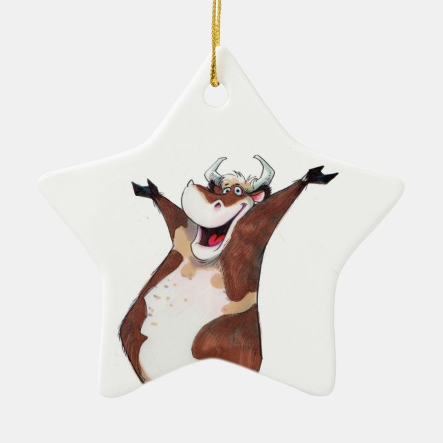 Haben Sie eine Kuh-Verzierung Keramikornament (Vorne)