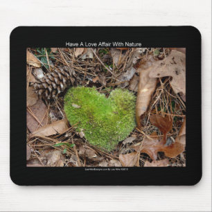 Haben Sie eine Liebesaffäre mit Natur-Moos-Herz-Ge Mousepad