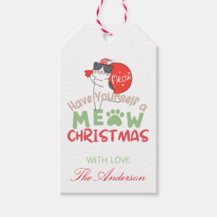 Haben Sie eine Meowy Little Weihnachtskatze angepa Geschenkanhänger
