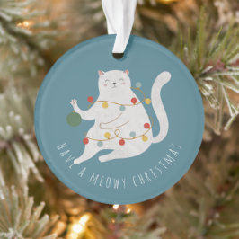 Haben Sie eine Meowy Weihnachts Fairy Lights Kat Ornament