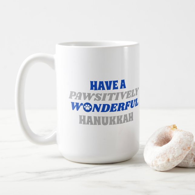 Haben Sie eine pawsitiv wunderbare Hanukka Kaffeetasse (Mit Donut)