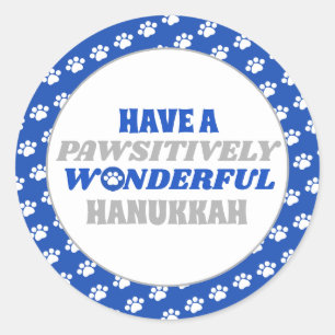 Haben Sie eine pawsitiv wunderbare Hanukka Runder Aufkleber
