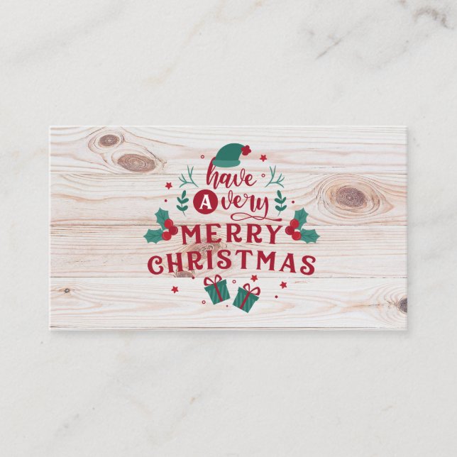 Haben Sie eine sehr frohe Weihnachts-Message-Busin Visitenkarte (Vorderseite)
