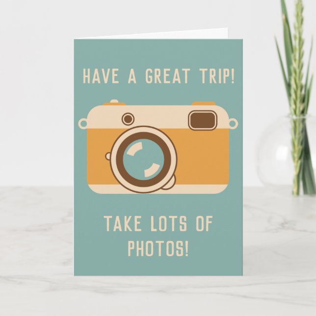 Haben Sie eine tolle Trip Bon Voyage Camera Grußka Karte (Vorderseite)