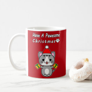 Haben Sie eine tolle Weihnachten - Graue Tabby Kat Kaffeetasse