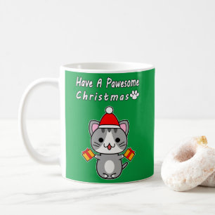 Haben Sie eine tolle Weihnachten - Graue Tabby Kat Kaffeetasse
