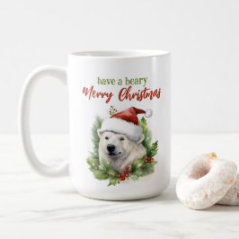 Haben Sie einen beary frohen Weihnachten Polar Bär Kaffeetasse