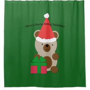 Haben Sie einen beary fröhlichen Weihnachtsbär Duschvorhang