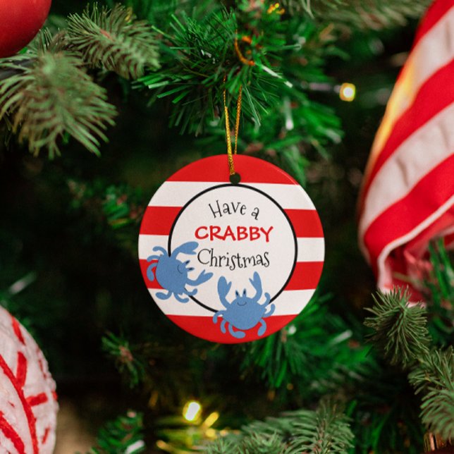 Haben Sie einen Crabby Weihnachten Red Nautical St Ornament Aus Metall (Von Creator hochgeladen)
