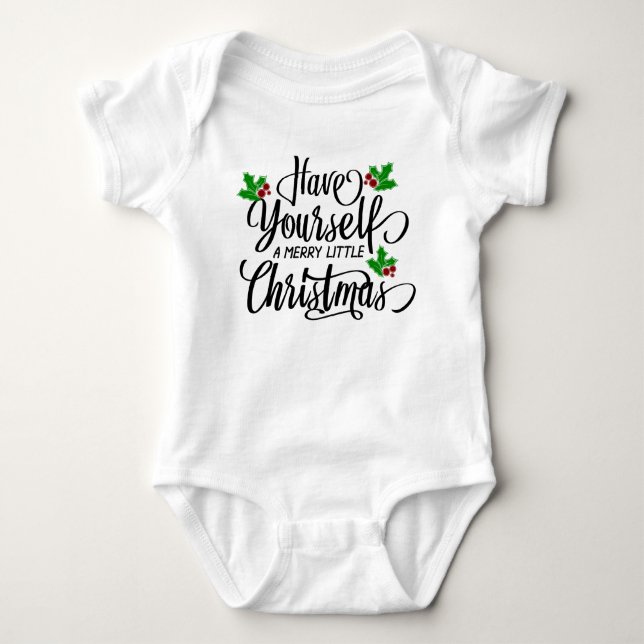 Haben Sie einen fröhlichen kleinen Weihnachtsurlau Baby Strampler (Vorderseite)