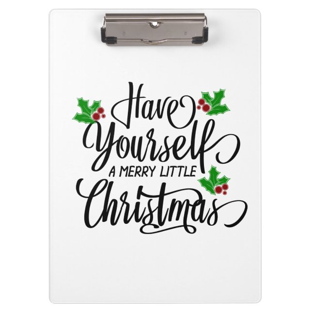Haben Sie einen fröhlichen kleinen Weihnachtsurlau Klemmbrett (Vorderseite)