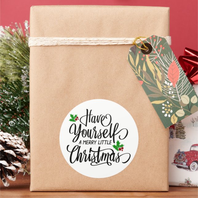 Haben Sie einen fröhlichen kleinen Weihnachtsurlau Runder Aufkleber (Feiertag)