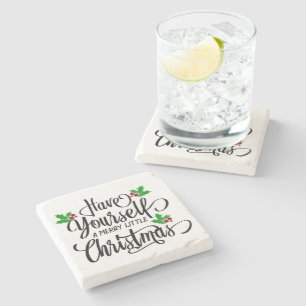 Haben Sie einen fröhlichen kleinen Weihnachtsurlau Steinuntersetzer