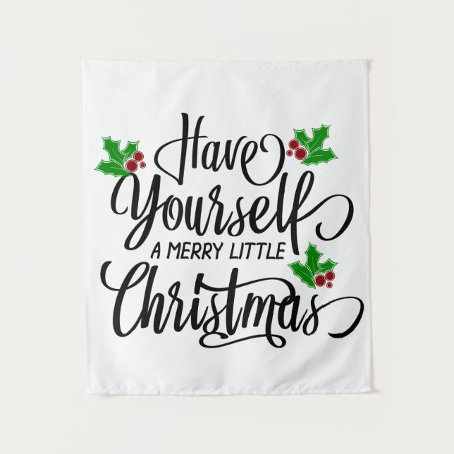 Haben Sie einen fröhlichen kleinen Weihnachtsurlau Wandteppich (Vorderseite)
