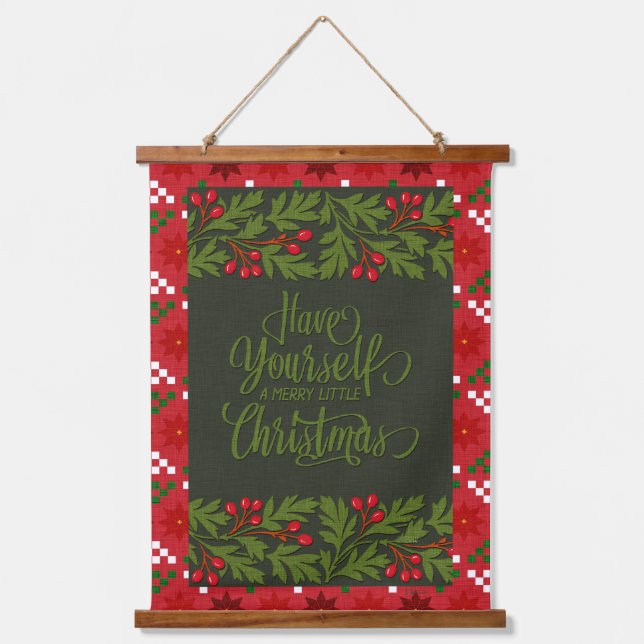 Haben Sie einen fröhlichen Weihnachts-Tacky Sweate Wandteppich Mit Holzrahmen (Vorderseite)