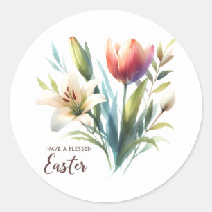 Haben Sie einen gesegneten Ostern Runder Aufkleber