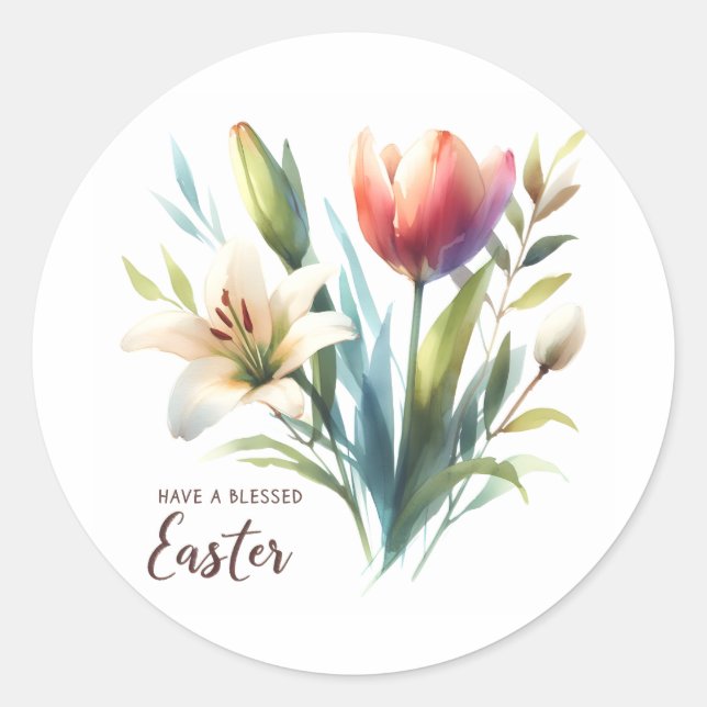 Haben Sie einen gesegneten Ostern Runder Aufkleber (Vorderseite)