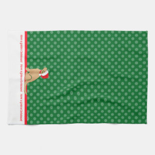Haben Sie einen Golden Christmas Hund Green Kittuc Geschirrtuch