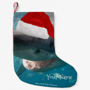 Haben Sie einen großen weißen Weihnachtshai Weih Kleiner Weihnachtsstrumpf