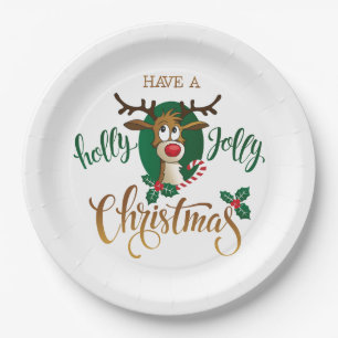 Haben Sie einen Holly Jolly Weihnachtsbaum   Urlau Pappteller