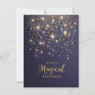"Haben Sie einen magischen Geburtstag mit Glitzer  Postkarte