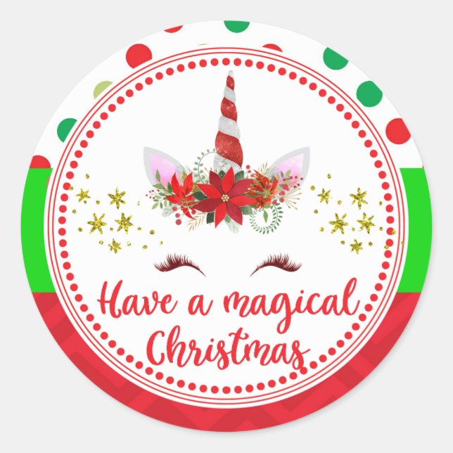 Haben Sie einen magischen Weihnachtskartenzirkel Runder Aufkleber (Vorderseite)