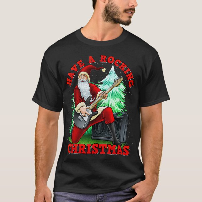 Haben Sie einen rockigen Weihnachtsmann T-Shirt (Vorderseite)
