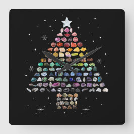 Haben Sie einen Rockin Weihnachten Kristallbaum Ro Quadratische Wanduhr