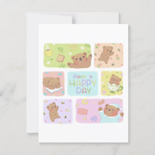 Haben Sie einen schönen Tag: süße Teddybär-Illustr Postkarte