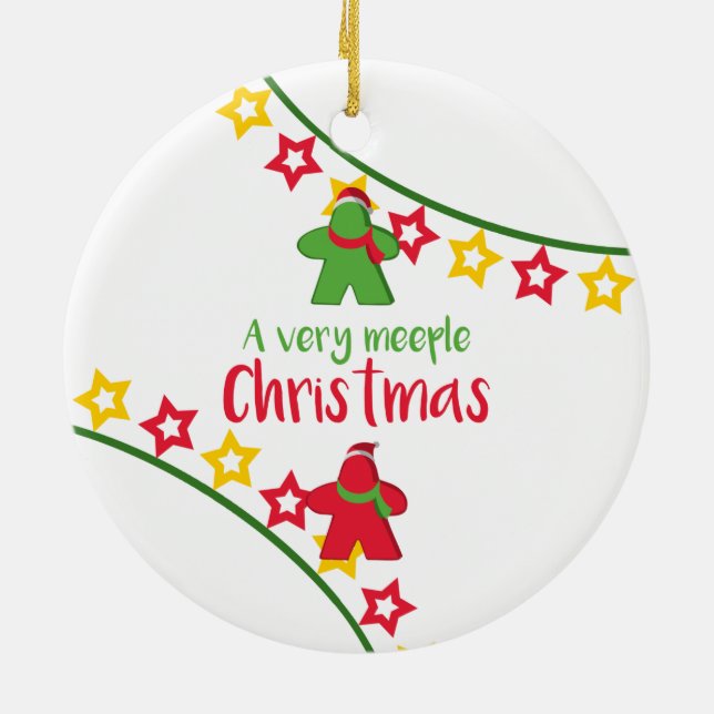 Haben Sie einen sehr einfachen Weihnachtsmann-Game Keramik Ornament (Hinten)