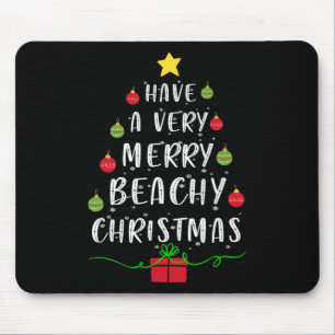 Haben Sie einen sehr frohen Strand Weihnachtsbaum Mousepad