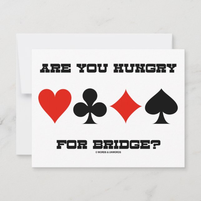 Haben Sie für Brücke Hunger? (Vier kardieren Einladung (Vorderseite)